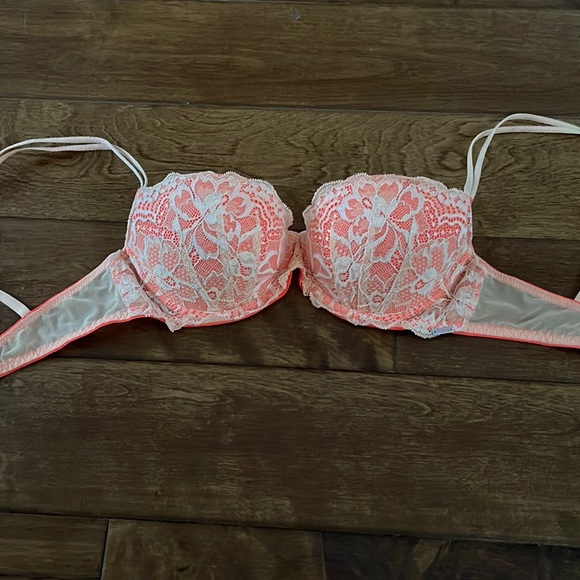 PINK Victoria's Secret Other - Pink | Orange Lace Push-Up Bra